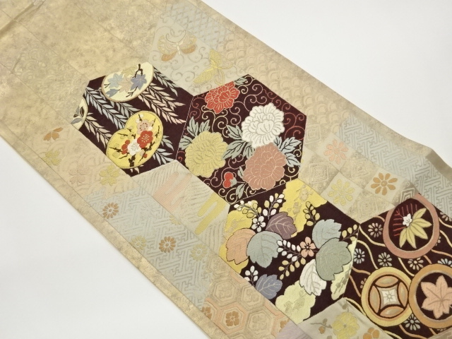 JAPANESE FUKURO OBI / WOVEN KIKKO PATTERN